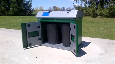 metal garbage enclosures|single trash can enclosure.